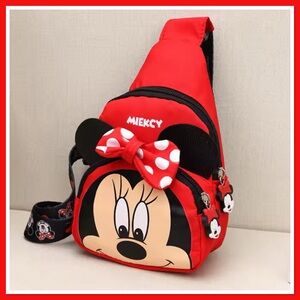 Kids Minnie Mouse Sling Bag - Red and Black
